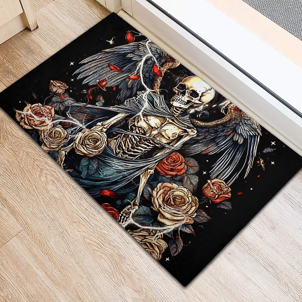 Angel Skull Rubber Doormat Sometimes An Angel Sometimes A Hellraiser DT01 - The Mazicc - S - 40cm x 60cm - Black