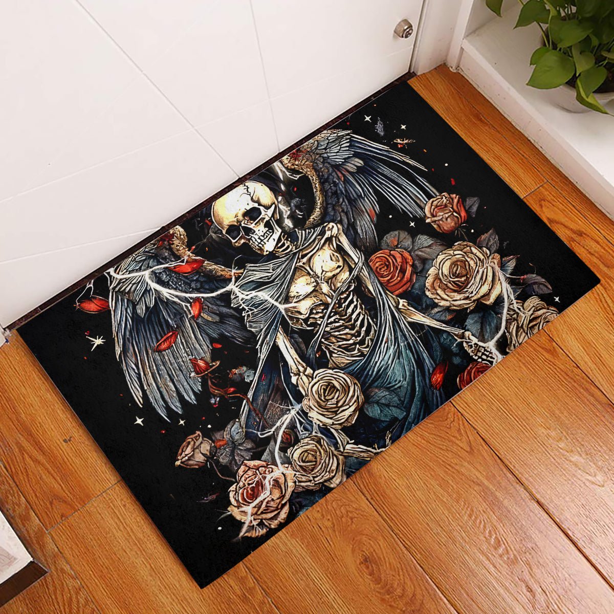 Angel Skull Rubber Doormat Sometimes An Angel Sometimes A Hellraiser DT01 - The Mazicc - S - 40cm x 60cm - Black