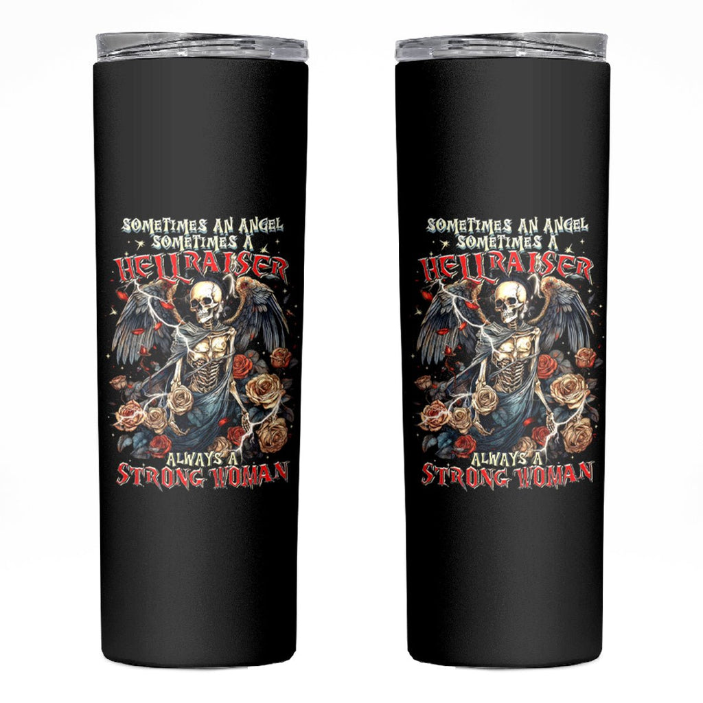 Angel Skull Skinny Tumbler Sometimes An Angel Sometimes A Hellraiser DT01 - The Mazicc - 20oz - Black -