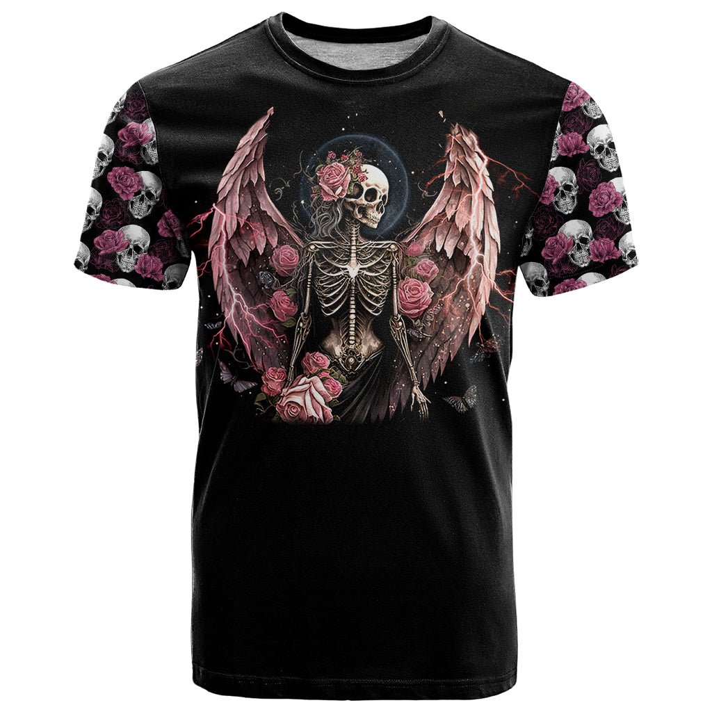 Angel Skull T Shirt She Whispered Back Iam The Storm DT01 - The Mazicc - Adult - S - Black