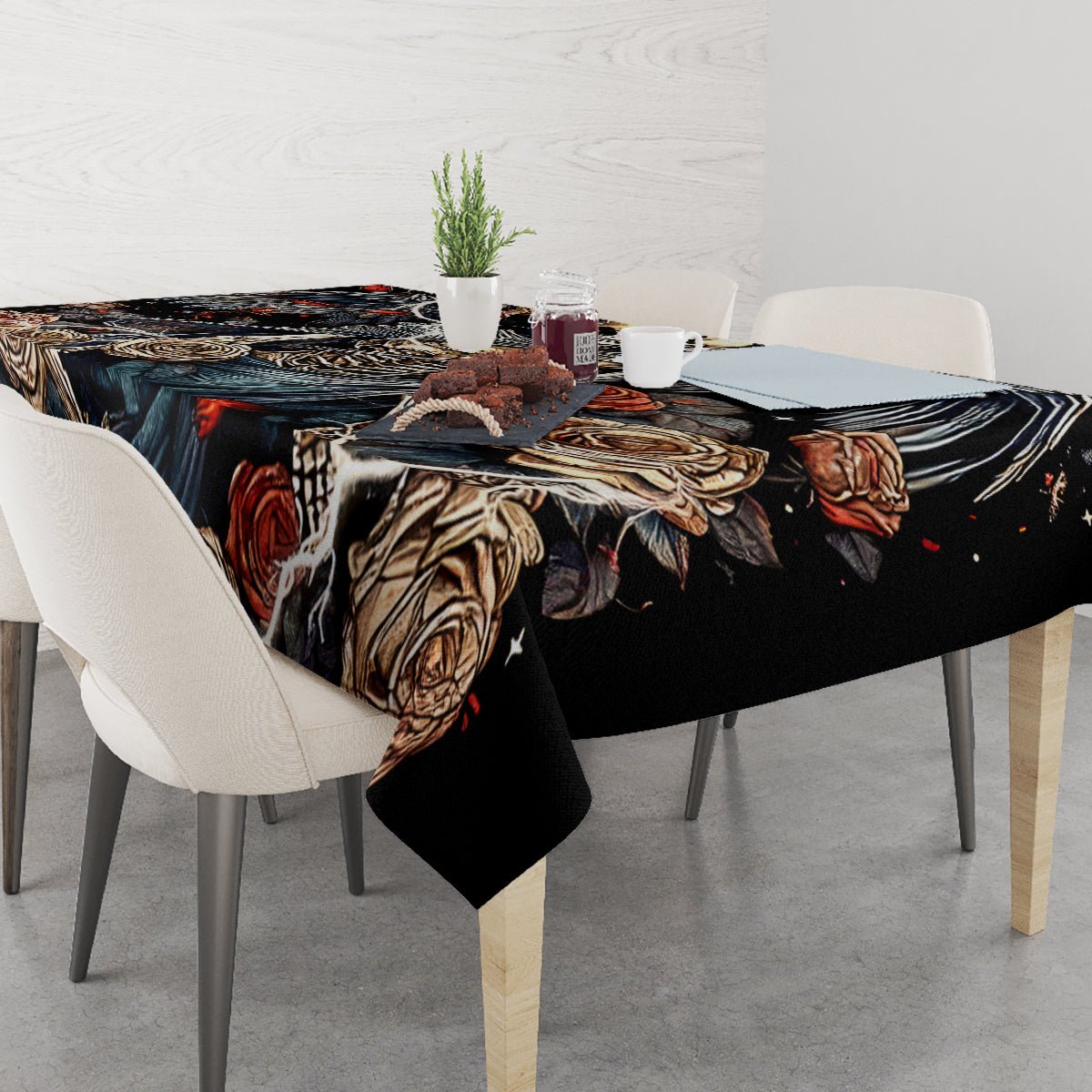 Angel Skull Tablecloth Sometimes An Angel Sometimes A Hellraiser DT01 - The Mazicc - S - 90 x 90 cm - Black