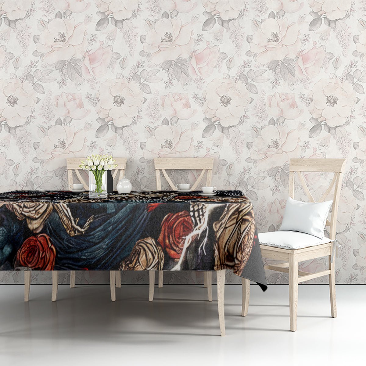 Angel Skull Tablecloth Sometimes An Angel Sometimes A Hellraiser DT01 - The Mazicc - S - 90 x 90 cm - Black