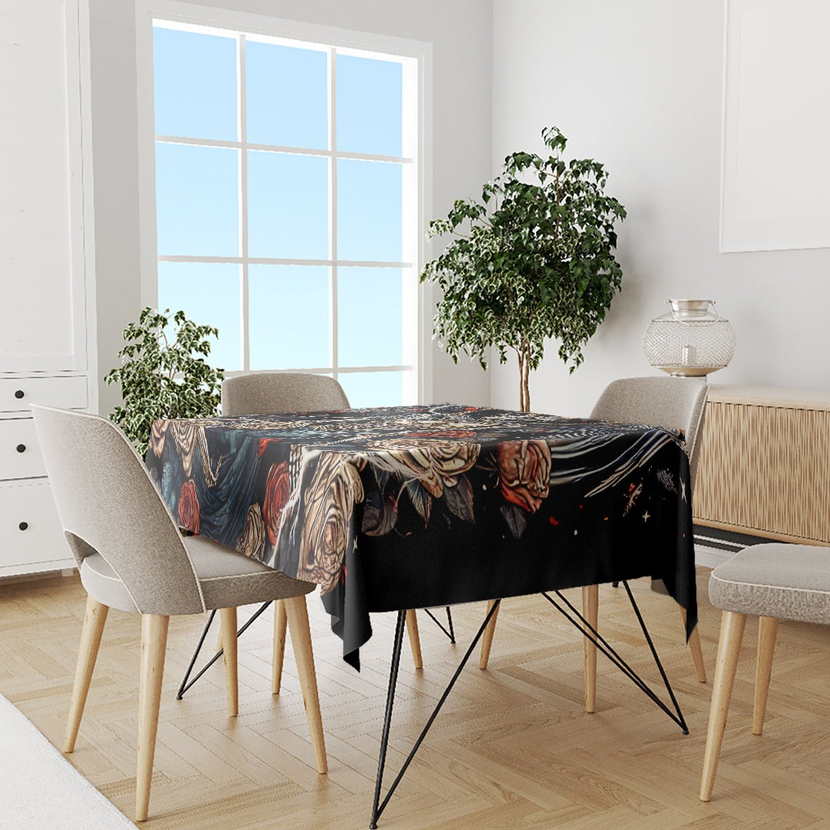 Angel Skull Tablecloth Sometimes An Angel Sometimes A Hellraiser DT01 - The Mazicc - S - 90 x 90 cm - Black