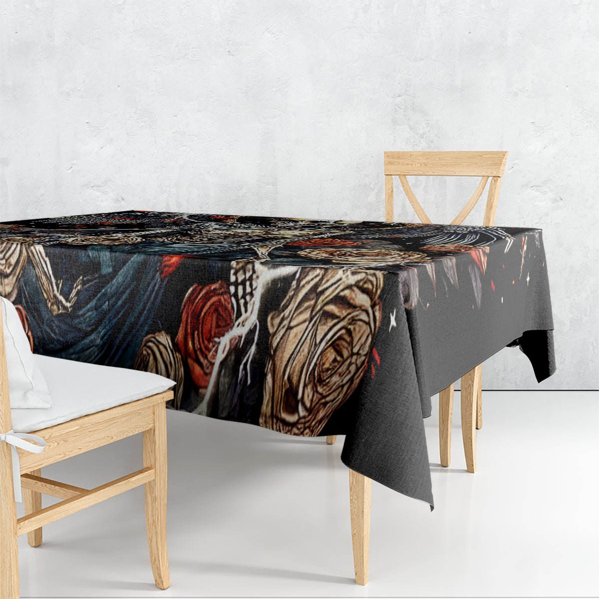Angel Skull Tablecloth Sometimes An Angel Sometimes A Hellraiser DT01 - The Mazicc - S - 90 x 90 cm - Black