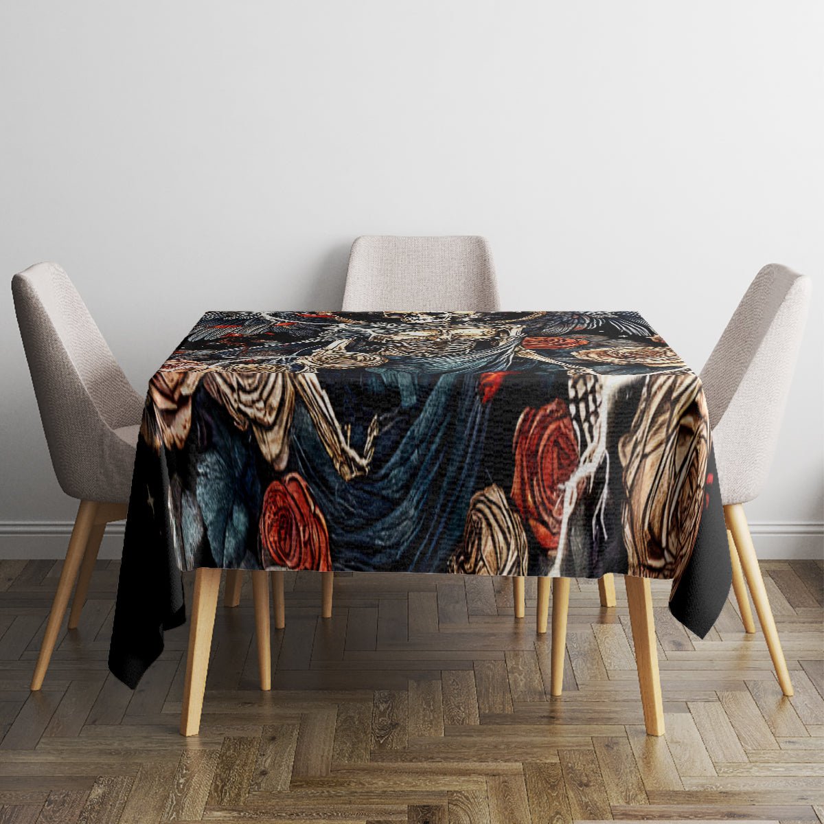 Angel Skull Tablecloth Sometimes An Angel Sometimes A Hellraiser DT01 - The Mazicc - S - 90 x 90 cm - Black