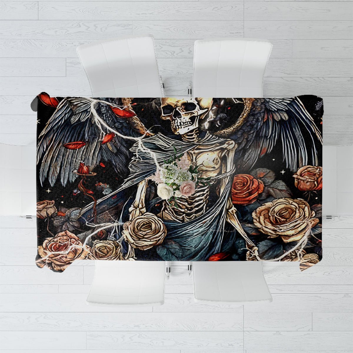 Angel Skull Tablecloth Sometimes An Angel Sometimes A Hellraiser DT01 - The Mazicc - S - 90 x 90 cm - Black