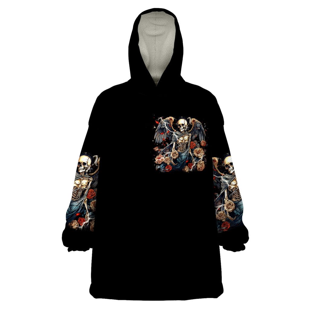 Angel Skull Wearable Blanket Hoodie Sometimes An Angel Sometimes A Hellraiser DT01 - The Mazicc - Adult - One Size - Black