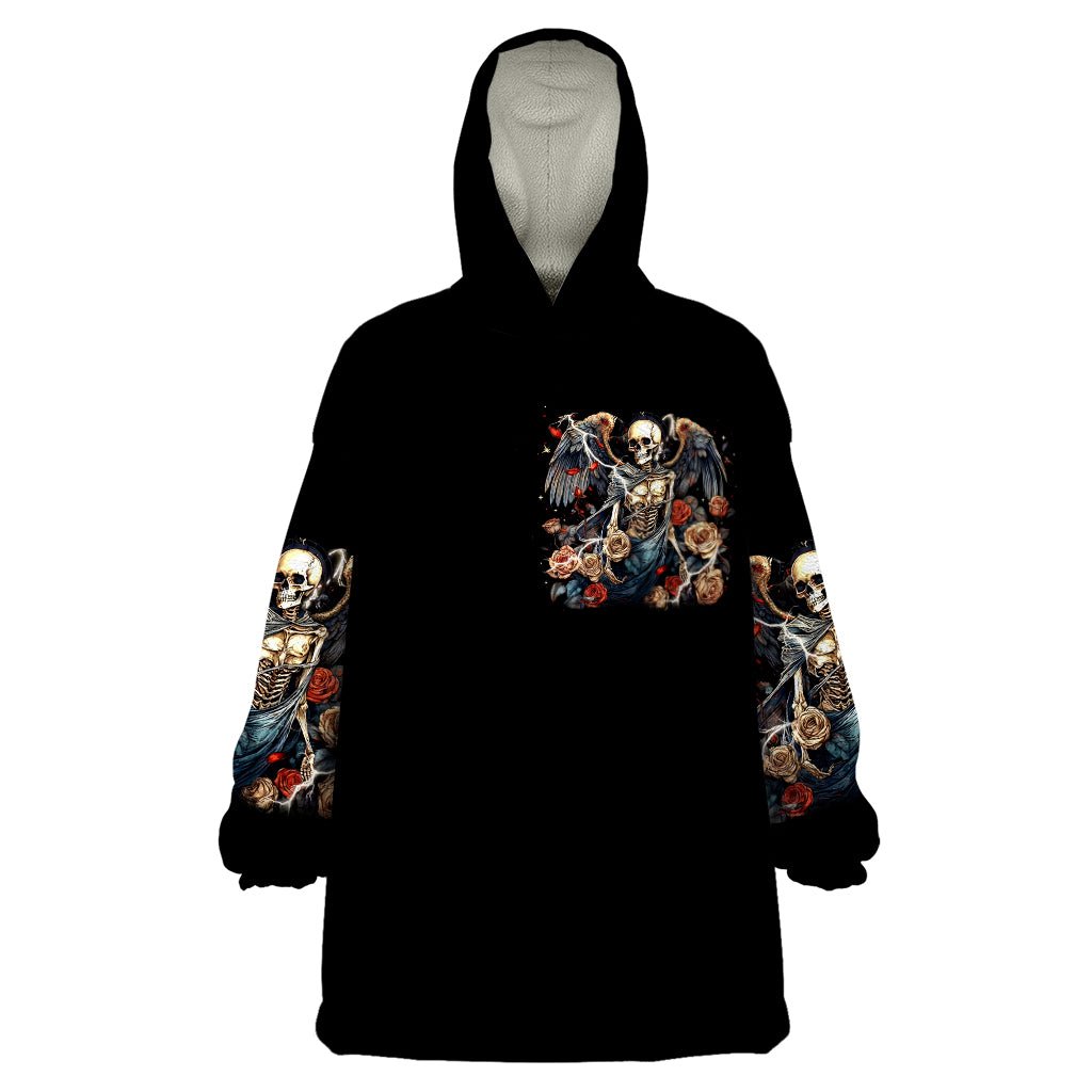 Angel Skull Wearable Blanket Hoodie Sometimes An Angel Sometimes A Hellraiser DT01 - The Mazicc - Adult - One Size - Black