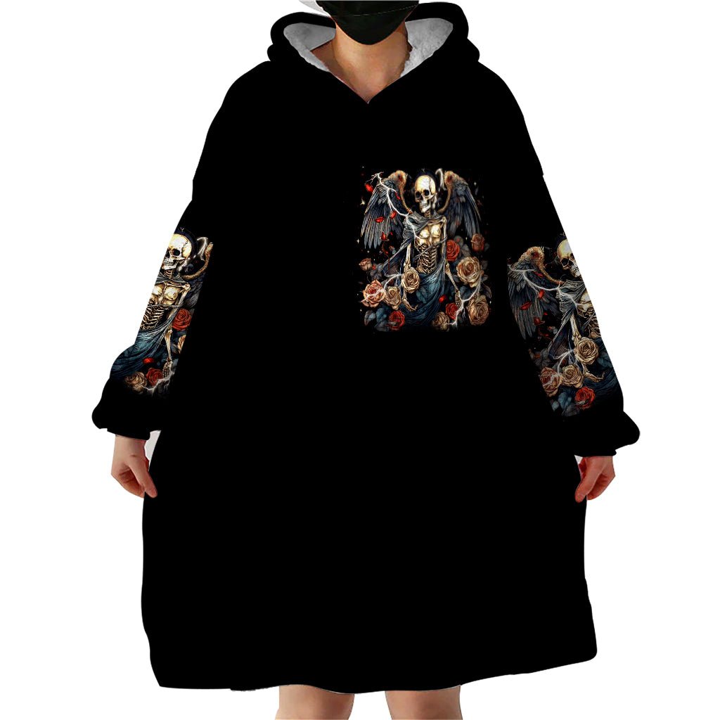 Angel Skull Wearable Blanket Hoodie Sometimes An Angel Sometimes A Hellraiser DT01 - The Mazicc - Adult - One Size - Black