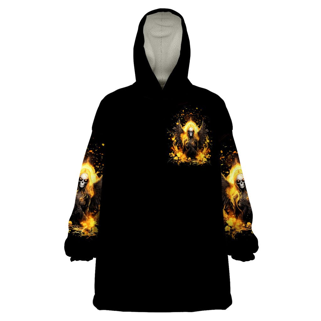 Angel Skull Wearable Blanket Hoodie Underestimate Me That 'll Be Fun DT01 - The Mazicc - Adult - One Size - Black