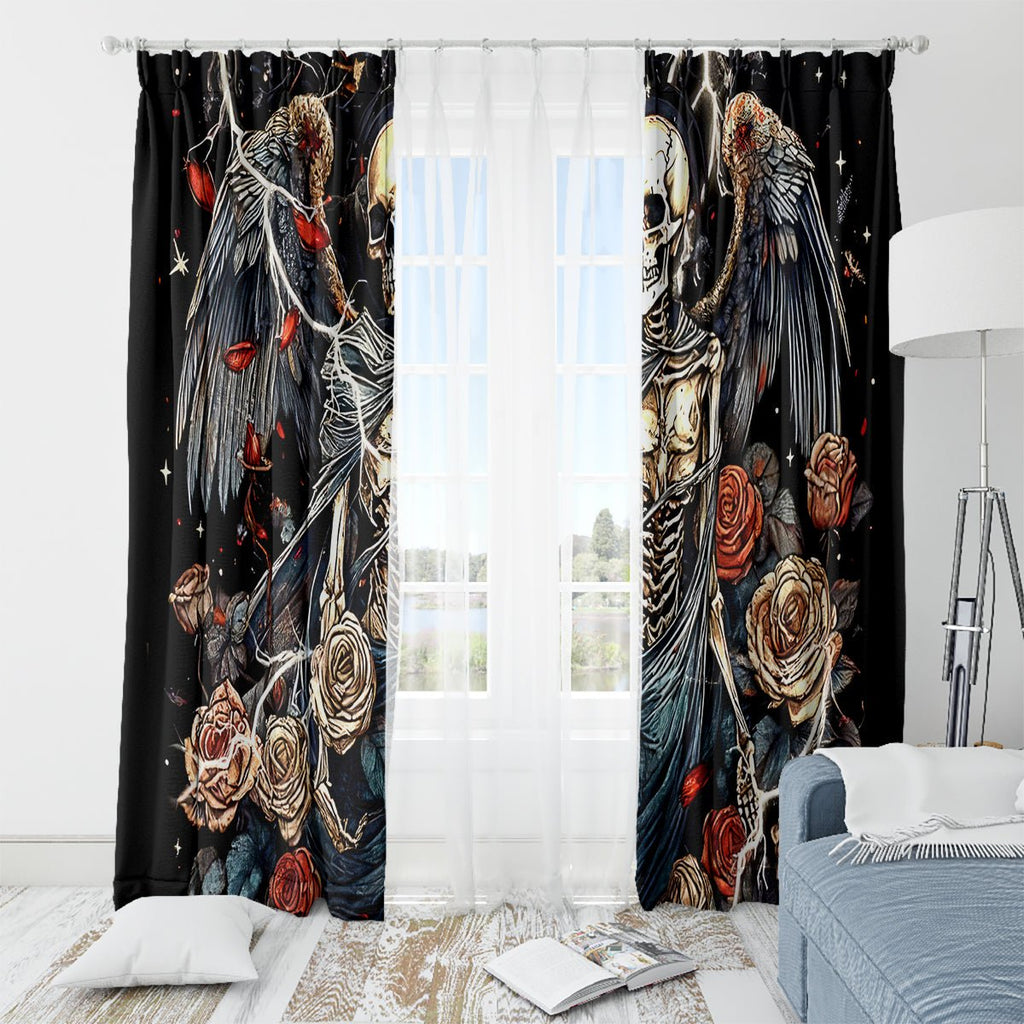 Angel Skull Window Curtain Sometimes An Angel Sometimes A Hellraiser DT01 - The Mazicc - With Grommets - 107cm x 213cm - Black