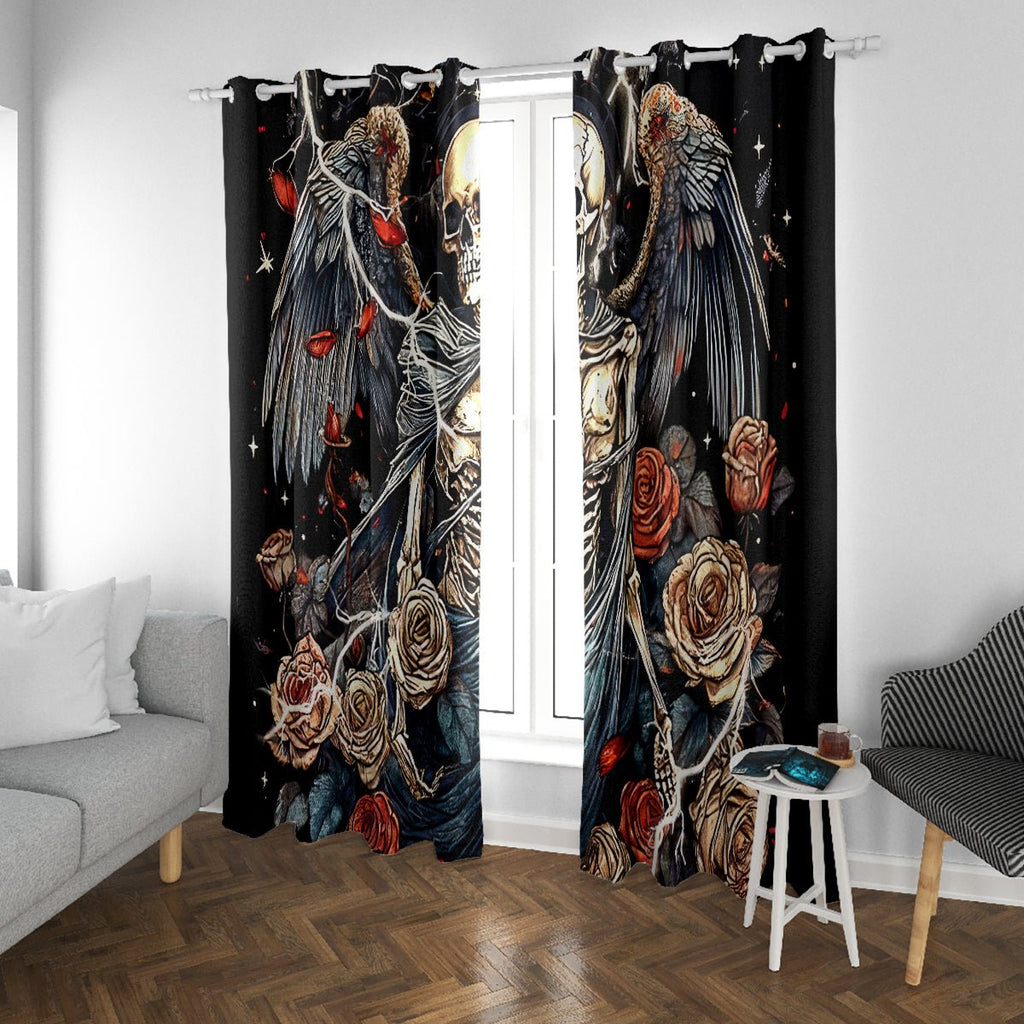 Angel Skull Window Curtain Sometimes An Angel Sometimes A Hellraiser DT01 - The Mazicc - With Grommets - 107cm x 213cm - Black