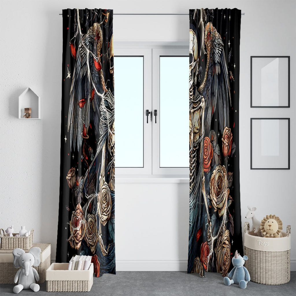 Angel Skull Window Curtain Sometimes An Angel Sometimes A Hellraiser DT01 - The Mazicc - With Hooks - 107cm x 213cm - Black