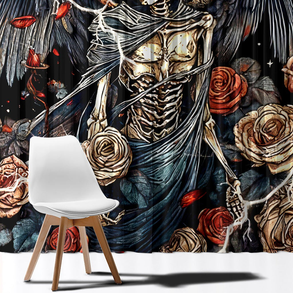 Angel Skull Window Curtain Sometimes An Angel Sometimes A Hellraiser DT01 - The Mazicc - With Hooks - 107cm x 213cm - Black