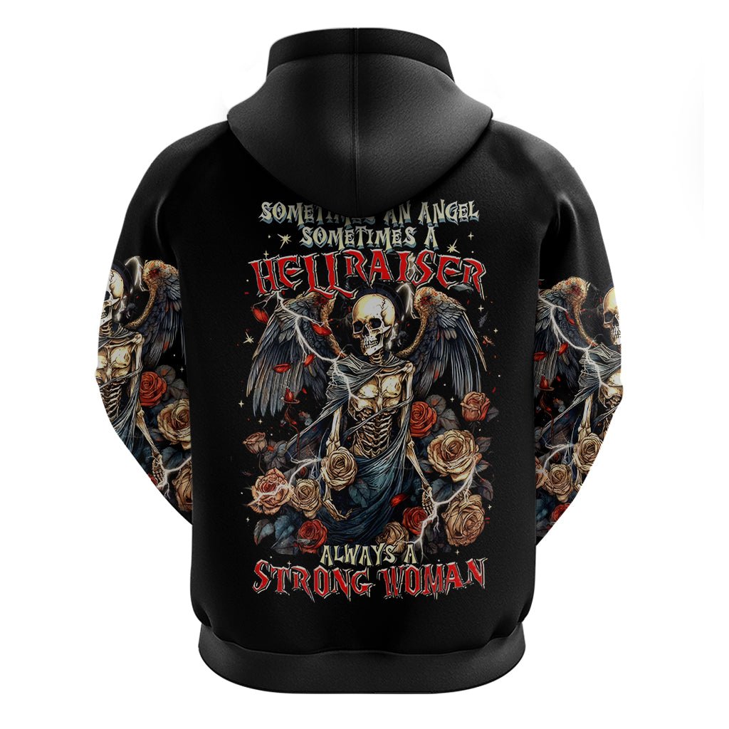 Angel Skull Zip Hoodie Sometimes An Angel Sometimes A Hellraiser DT01 - The Mazicc - Zip Hoodie - S - Black