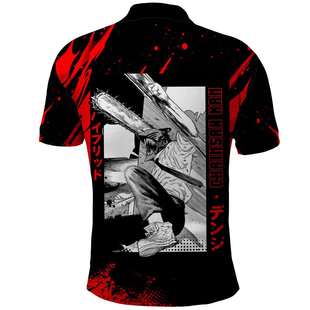 Anime Chainsaw Man Polo Shirt Dark World TS07 - The Mazicc - Adult - S - Black