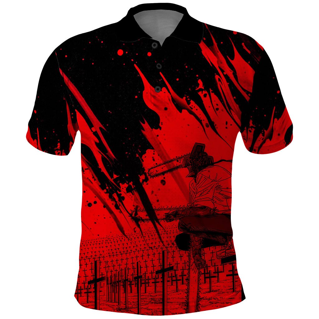 Anime Chainsaw Man Polo Shirt Dark World TS07 - The Mazicc - Adult - S - Black