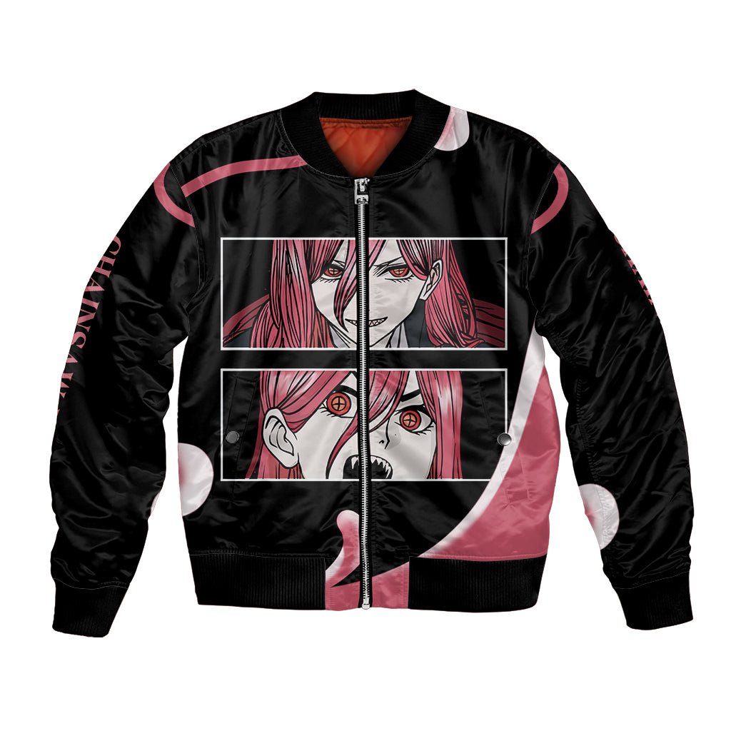 Anime Chainsaw Man Streetwear Bomber Jacket Power TS07 - The Mazicc - Unisex - S - Black