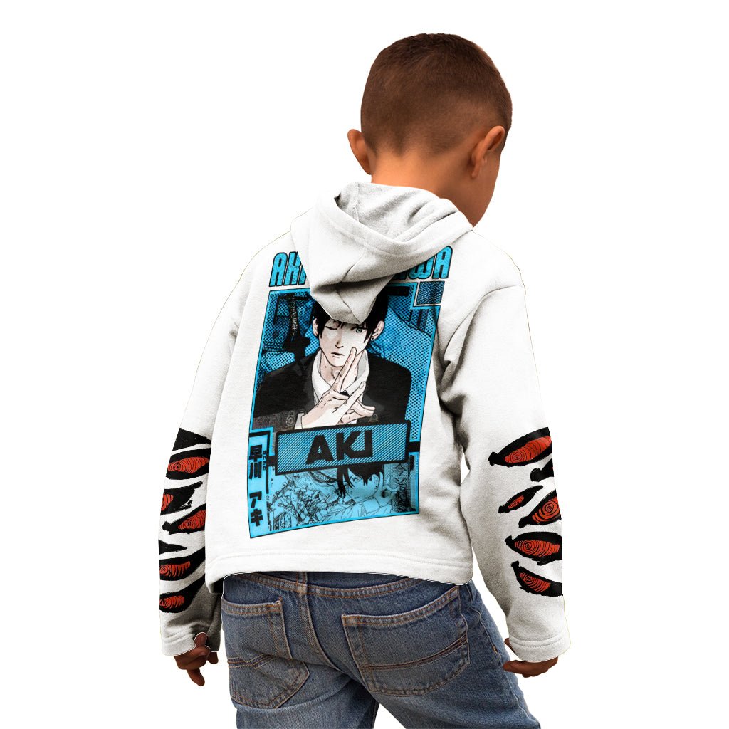 Anime Chainsaw Man Streetwear Kid Hoodie Aki Hayakawa TS07 - The Mazicc - Zip Hoodie - Toddler 2T - Black Red
