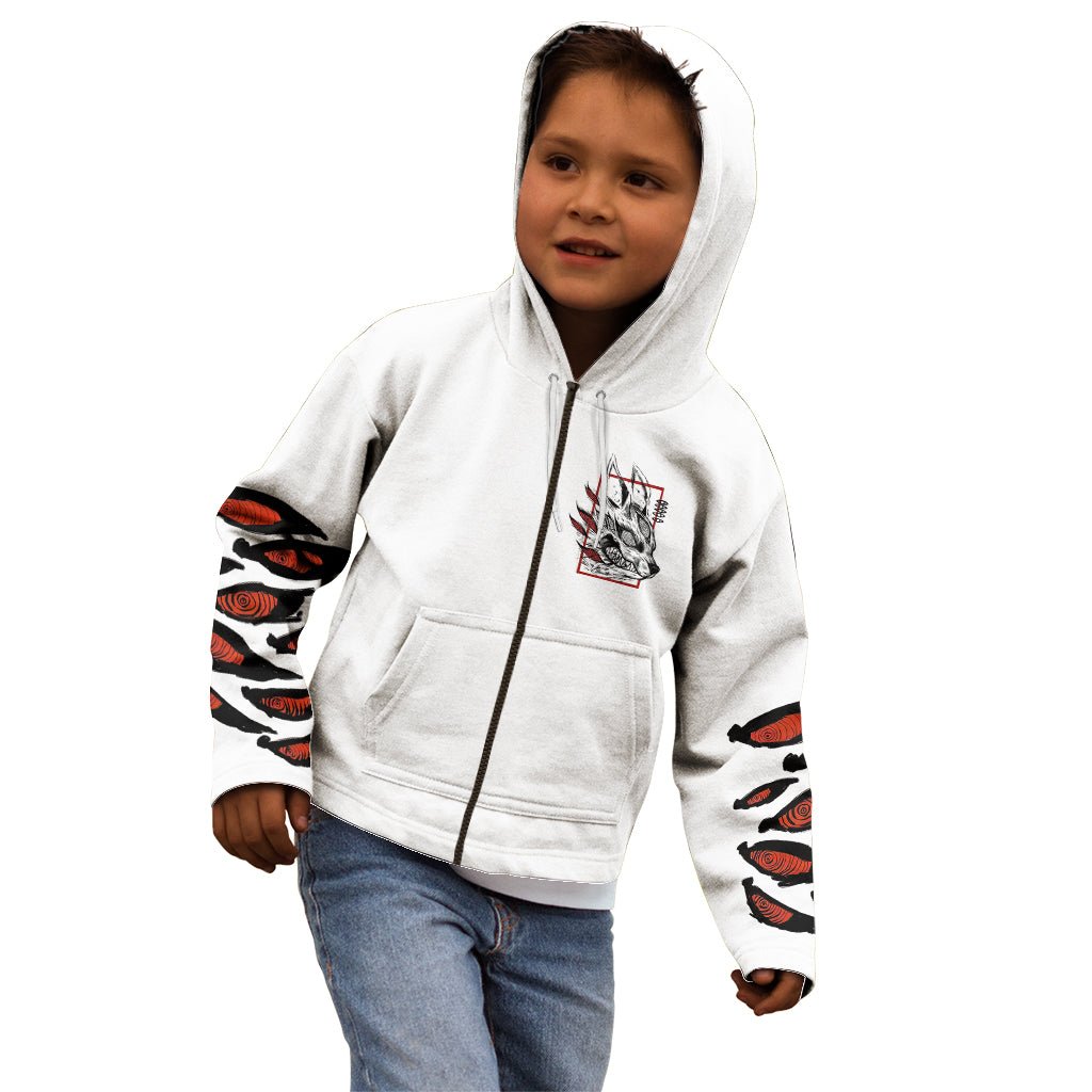 Anime Chainsaw Man Streetwear Kid Hoodie Aki Hayakawa TS07 - The Mazicc - Zip Hoodie - Toddler 2T - Black Red