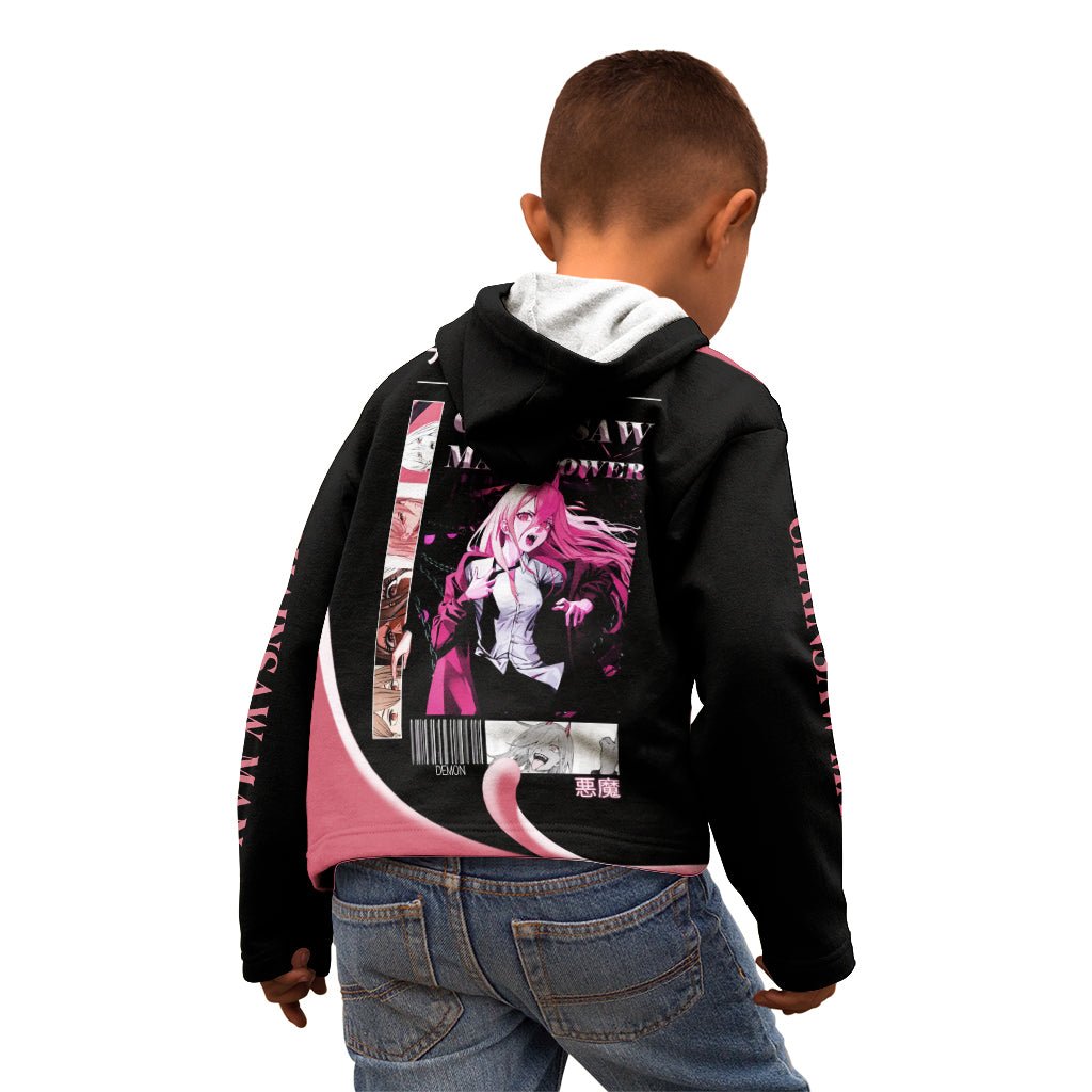 Anime Chainsaw Man Streetwear Kid Hoodie Power TS07 - The Mazicc - Zip Hoodie - Toddler 2T - Black