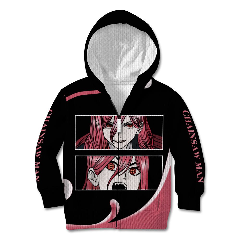 Anime Chainsaw Man Streetwear Kid Hoodie Power TS07 - The Mazicc - Zip Hoodie - Toddler 2T - Black