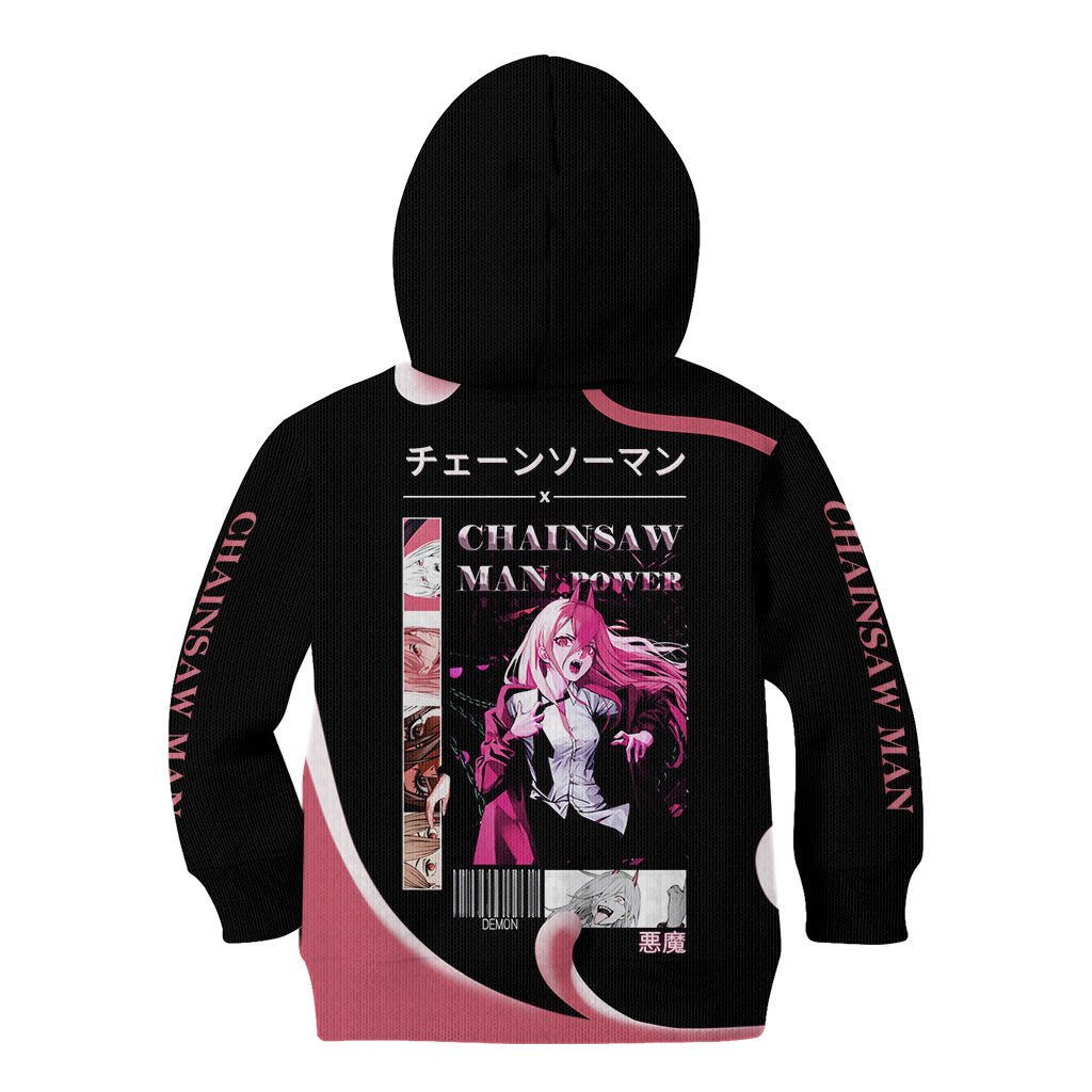 Anime Chainsaw Man Streetwear Kid Hoodie Power TS07 - The Mazicc - Hoodie - Toddler 2T - Black