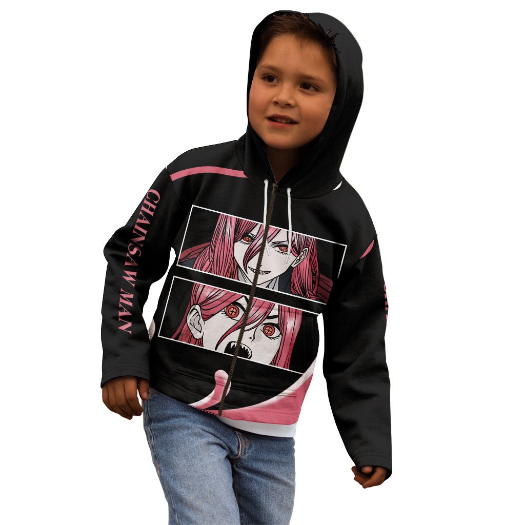 Anime Chainsaw Man Streetwear Kid Hoodie Power TS07 - The Mazicc - Zip Hoodie - Toddler 2T - Black