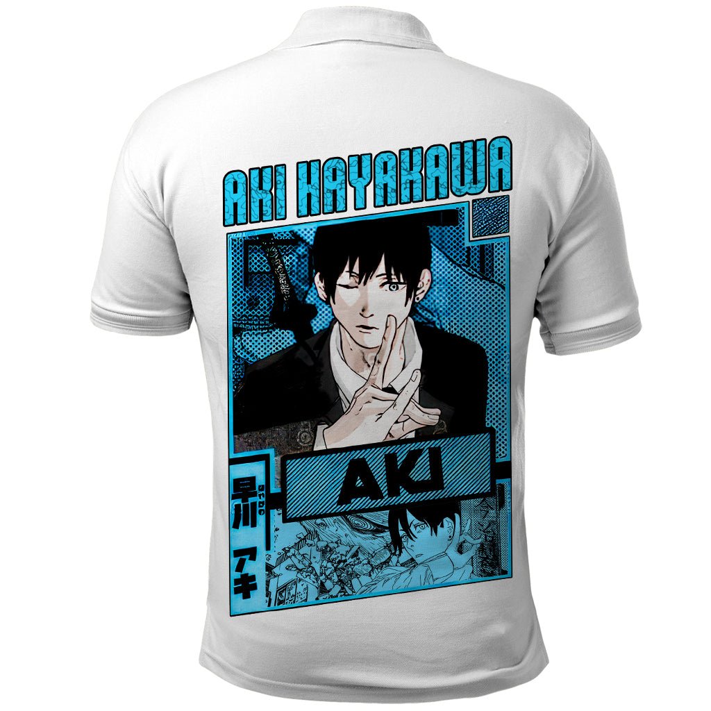 Anime Chainsaw Man Streetwear Polo Shirt Aki Hayakawa TS07 - The Mazicc - Adult - S - Black Red