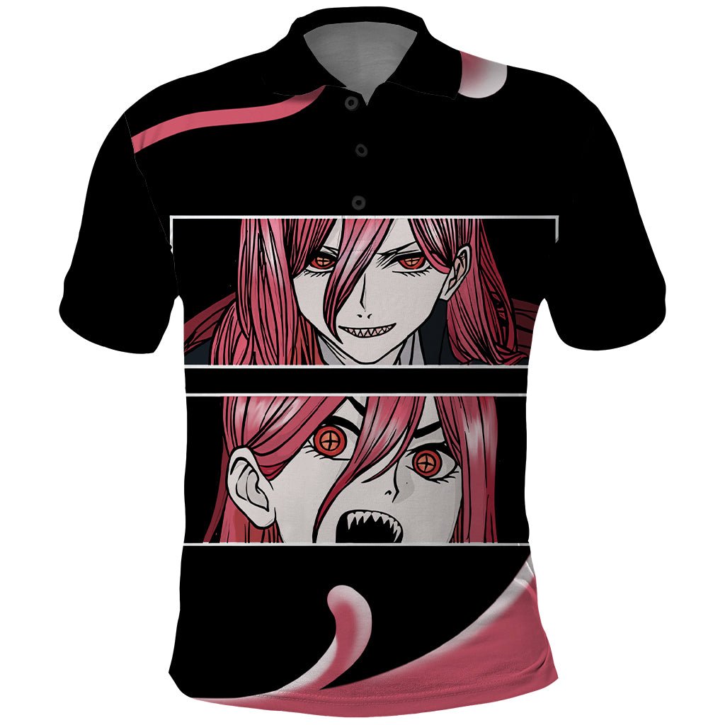 Anime Chainsaw Man Streetwear Polo Shirt Power TS07 - The Mazicc - Adult - S - Black