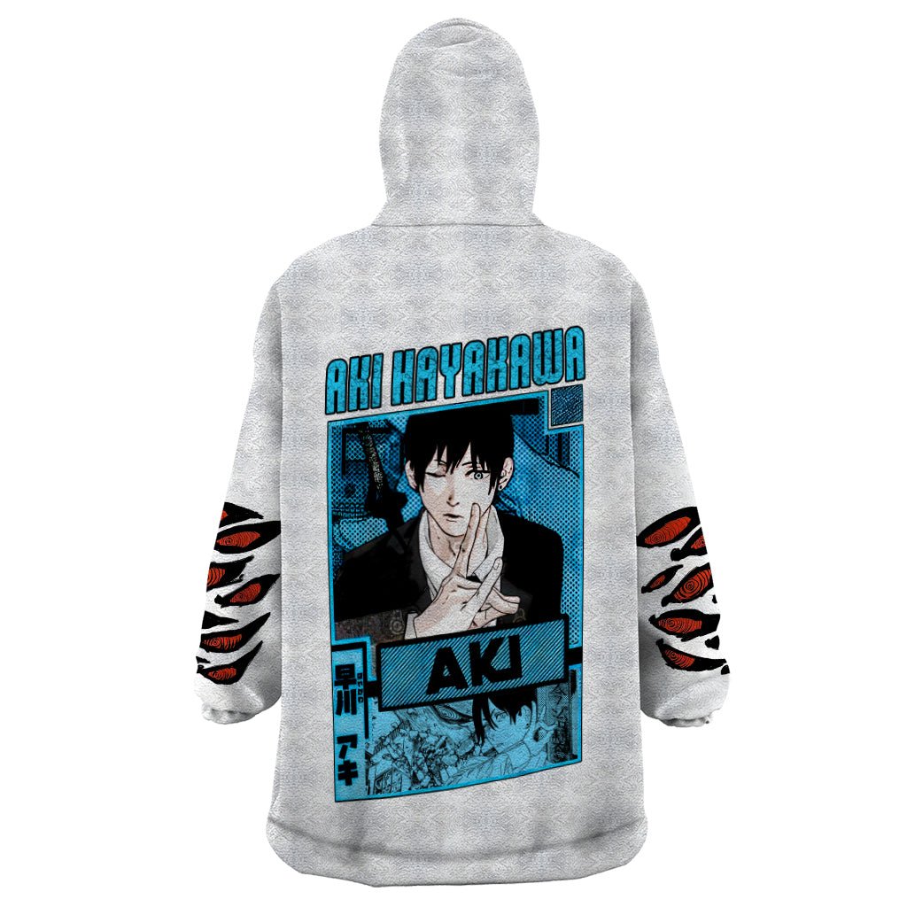 Anime Chainsaw Man Streetwear Wearable Blanket Hoodie Aki Hayakawa TS07 - The Mazicc - Adult - One Size - Black Red