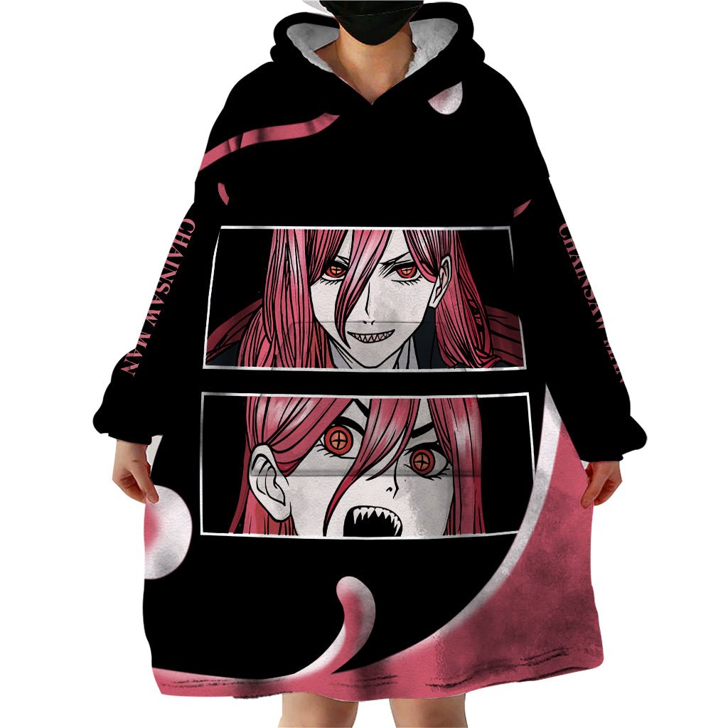 Anime Chainsaw Man Streetwear Wearable Blanket Hoodie Power TS07 - The Mazicc - Adult - One Size - Black