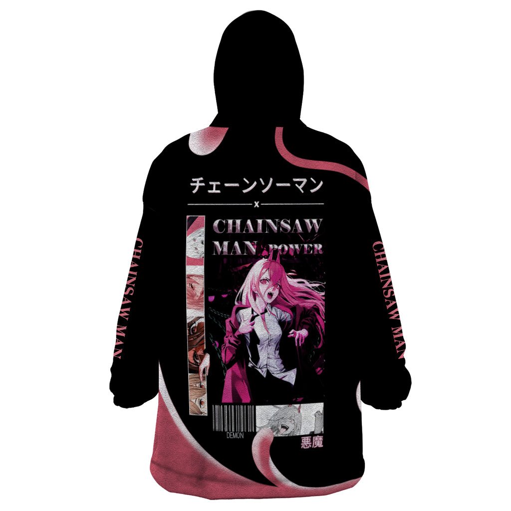 Anime Chainsaw Man Streetwear Wearable Blanket Hoodie Power TS07 - The Mazicc - Adult - One Size - Black