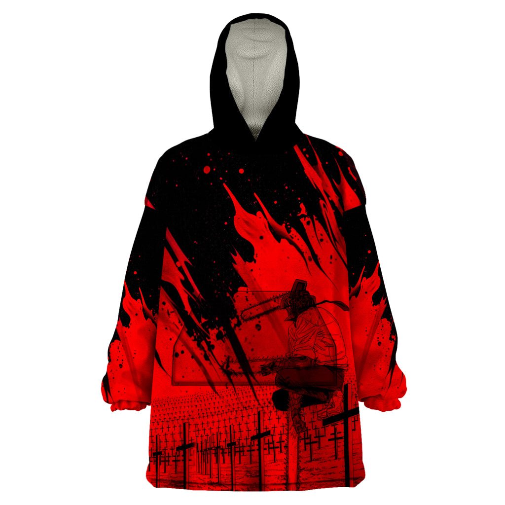 Anime Chainsaw Man Wearable Blanket Hoodie Dark World TS07 - The Mazicc - Adult - One Size - Black
