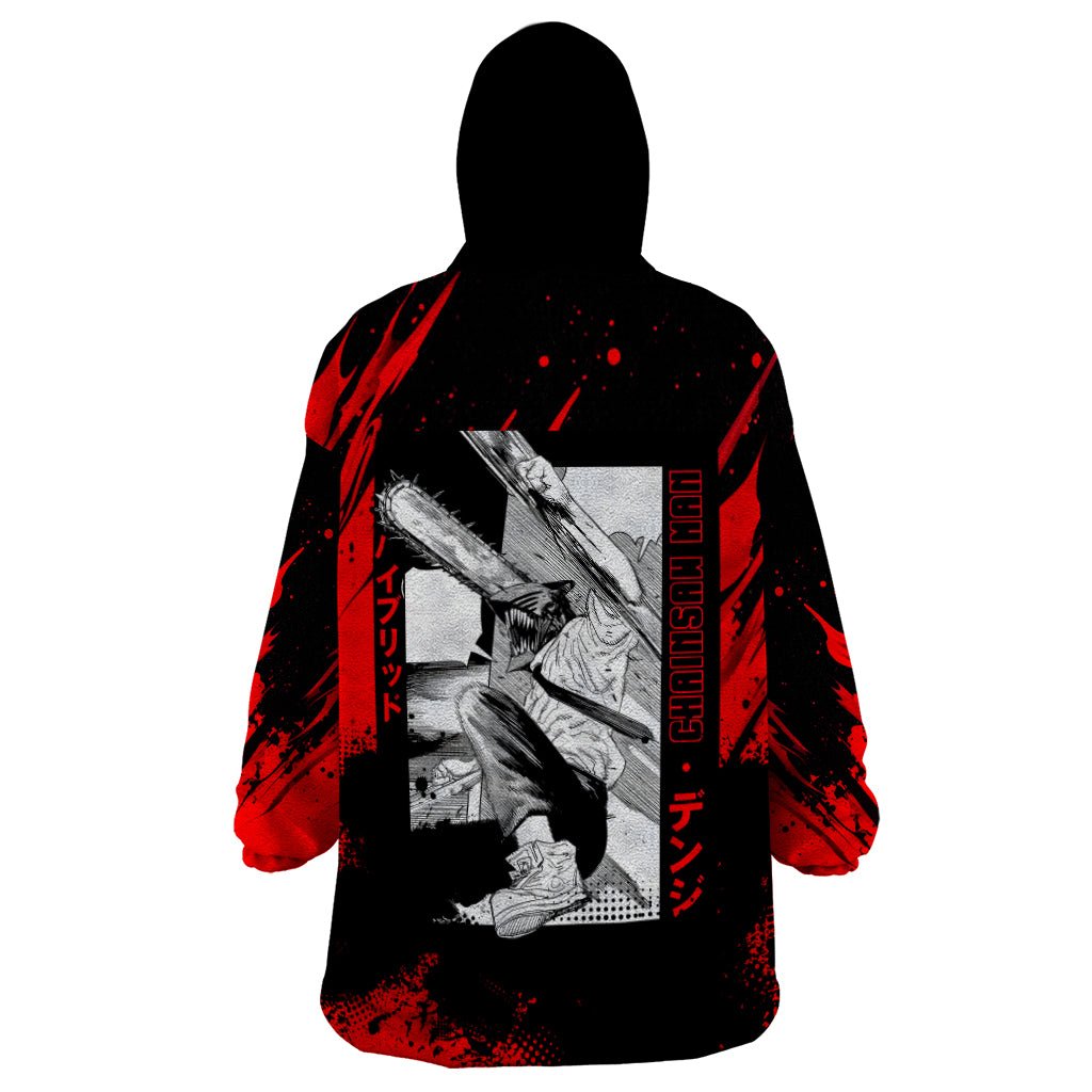 Anime Chainsaw Man Wearable Blanket Hoodie Dark World TS07 - The Mazicc - Adult - One Size - Black