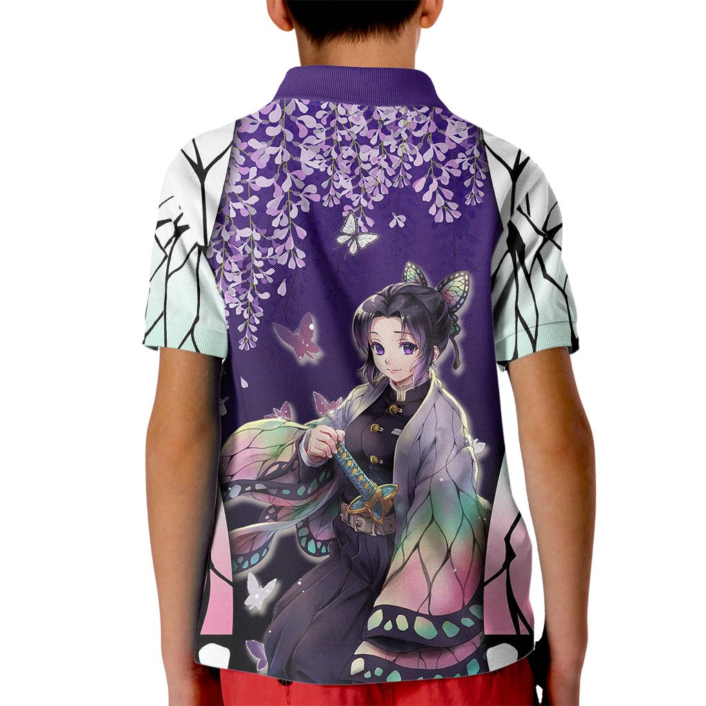 Anime Demon Slayers Kocho Shinobu Kid Polo Shirt Insect Hashira TS07 - The Mazicc - Kid - Toddler 2T - Purple