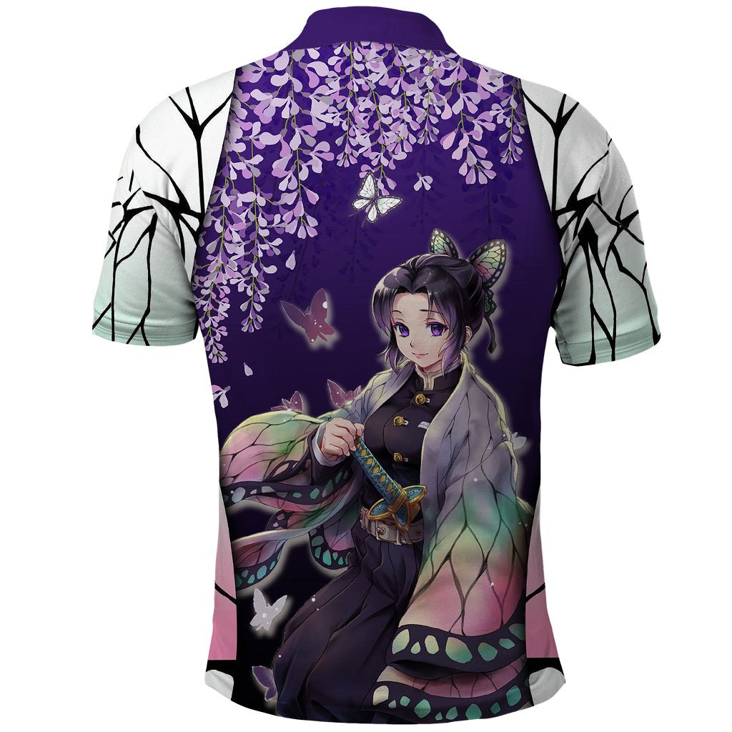 Anime Demon Slayers Kocho Shinobu Polo Shirt Insect Hashira TS07 - The Mazicc - Adult - S - Purple