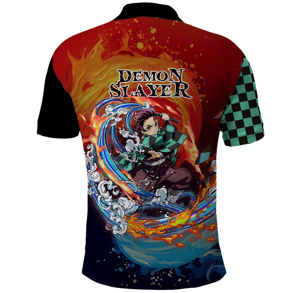 Anime Demon Slayers Tanjiro Polo Shirt Ichimatsu Checkered Pattern TS07 - The Mazicc - Adult - S - Art