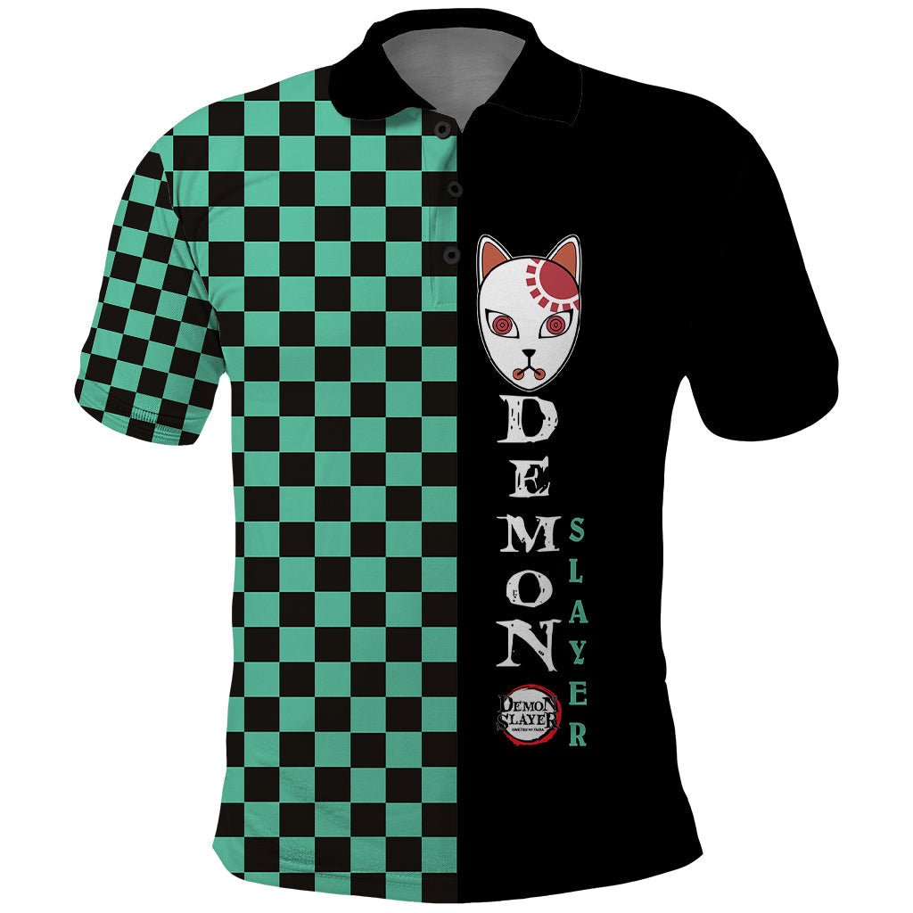 Anime Demon Slayers Tanjiro Polo Shirt Ichimatsu Checkered Pattern TS07 - The Mazicc - Adult - S - Art