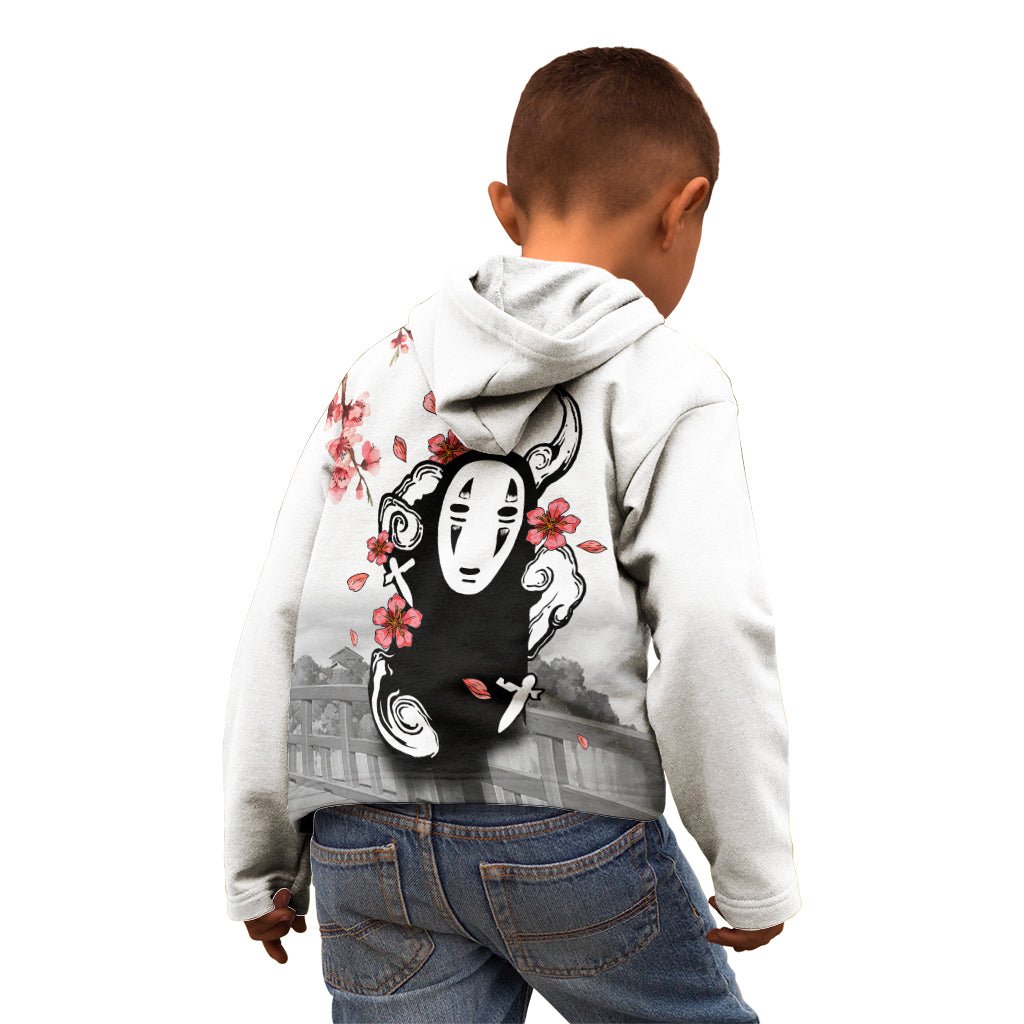 Anime Movie No Face Kid Hoodie Sakura Sumi-e Style TS07 - The Mazicc - Zip Hoodie - Toddler 2T - White