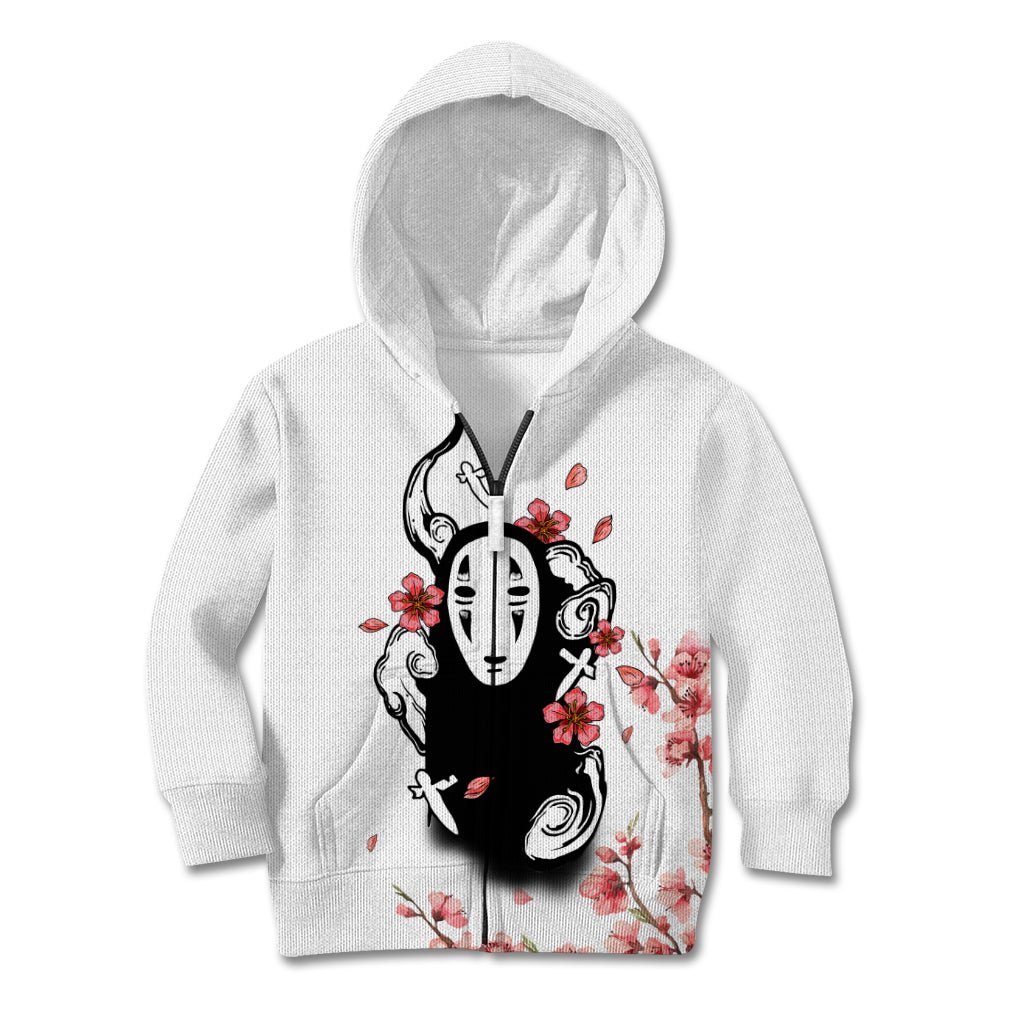 Anime Movie No Face Kid Hoodie Sakura Sumi-e Style TS07 - The Mazicc - Zip Hoodie - Toddler 2T - White