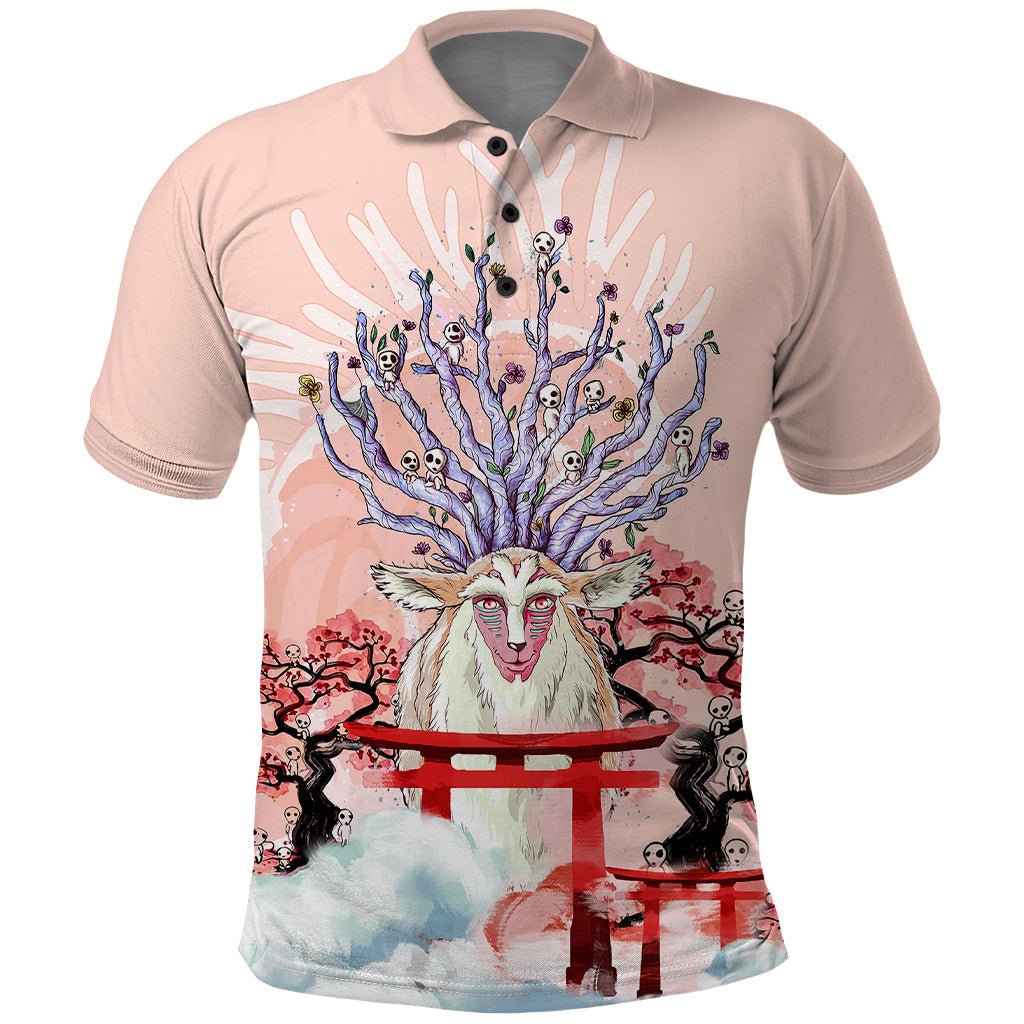 Anime Movie Wolf Princess Polo Shirt Forest Spirits TS07 - The Mazicc - Adult - S - Art