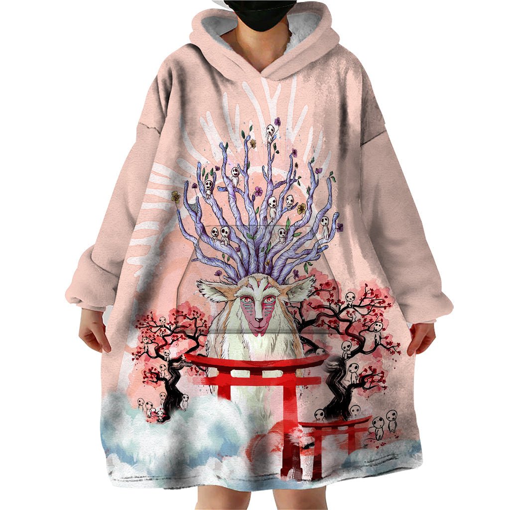 Anime Movie Wolf Princess Wearable Blanket Hoodie Forest Spirits TS07 - The Mazicc - Adult - One Size - Art
