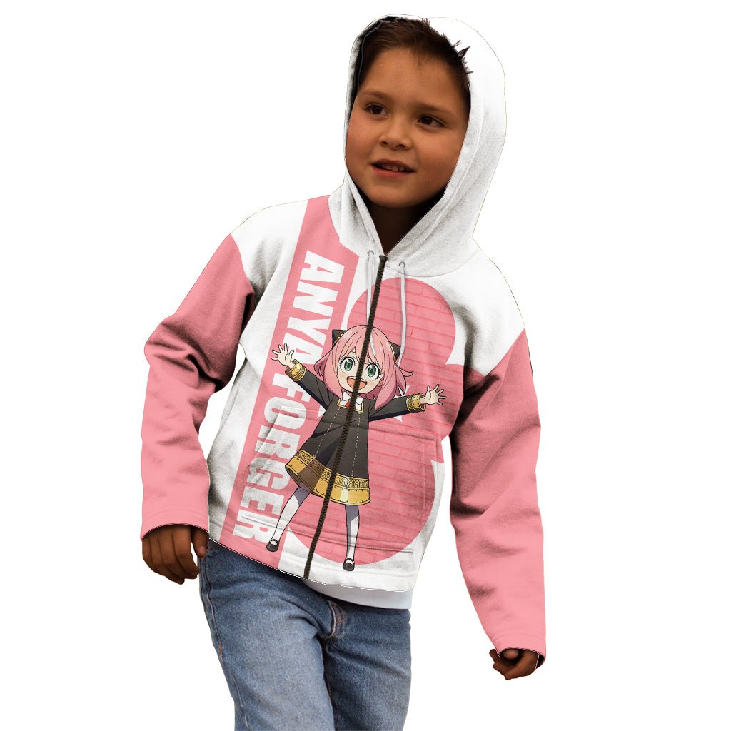 Anya Forger Kid Hoodie Spy x Family TS04 - The Mazicc - Zip Hoodie - Toddler 2T - White/Pink