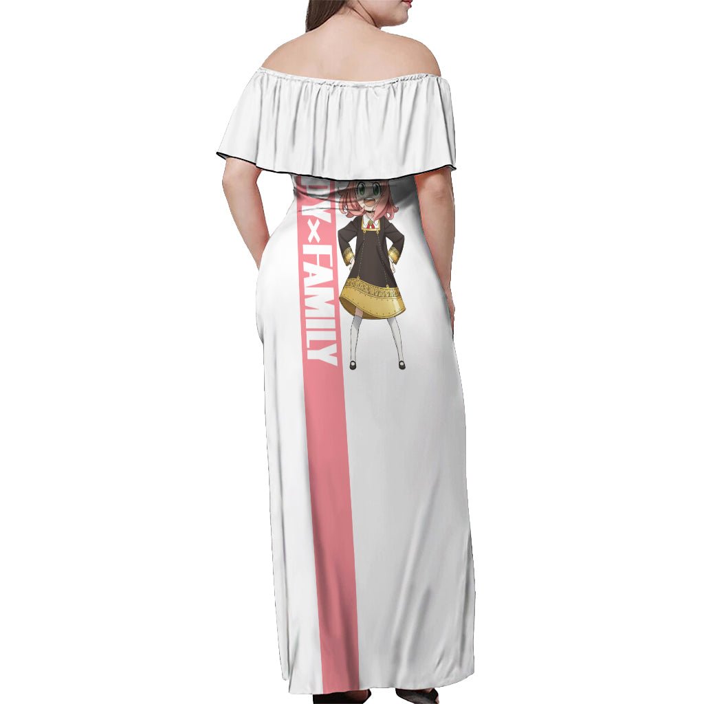 Anya Forger Off Shoulder Maxi Dress Spy x Family TS04 - The Mazicc - Women - S - White/Pink