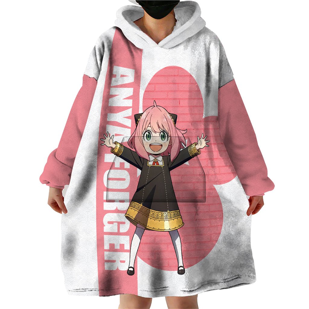 Anya Forger Wearable Blanket Hoodie Spy x Family TS04 - The Mazicc - Adult - One Size - White/Pink