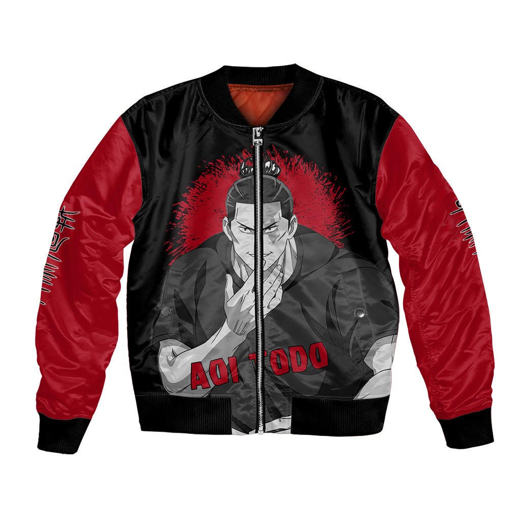 Aoi Todo Bomber Jacket Monochrome TS04 - The Mazicc - Unisex - S - Black/Red
