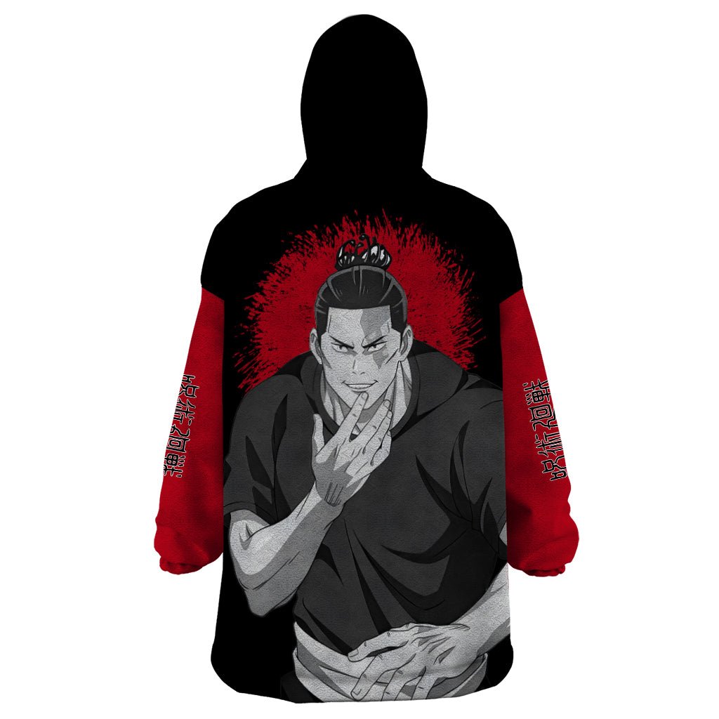 Aoi Todo Wearable Blanket Hoodie Monochrome TS04 - The Mazicc - Adult - One Size - Black/Red