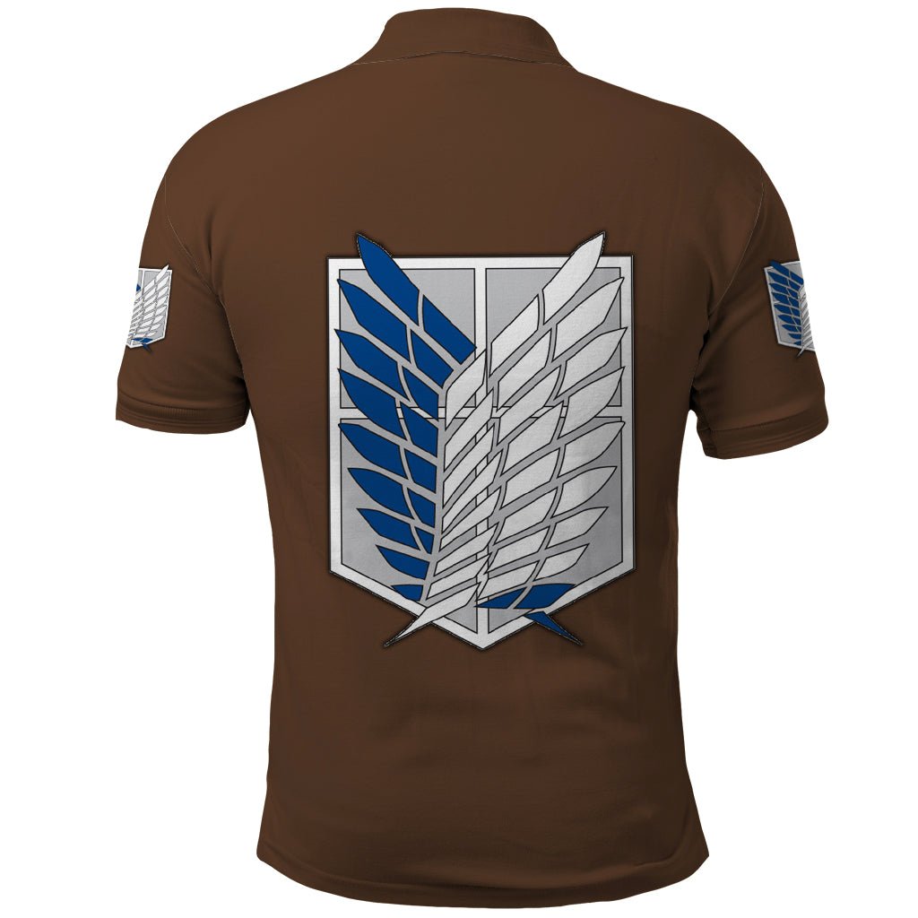 AOT Levi Ackerman Polo Shirt TS04 - The Mazicc - Adult - S - Brown