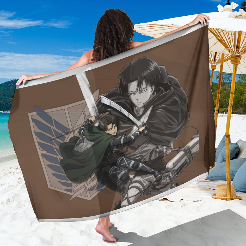 AOT Levi Ackerman Sarong TS04 - The Mazicc - One Size - 44 x 66 inches - Brown